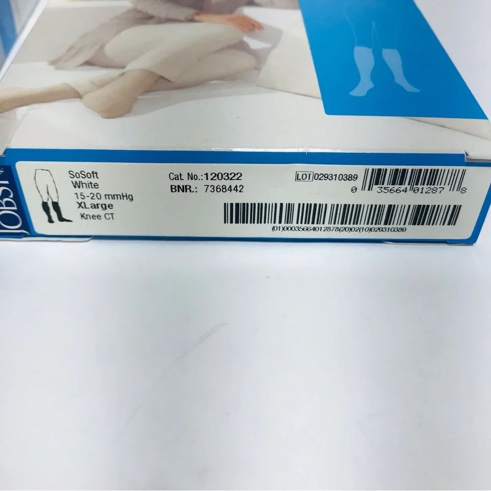 Jobst 2 Pair SoSoft White 15-20 mmHg XL Knee High Compression Socks NWT